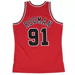 Mitchell & ness NBA swingman Jersey Denis Rodman Chicago Bulls Hardwood Classics rojo
