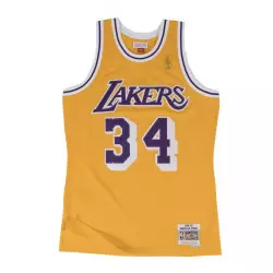 Camiseta NBA Shaquille O'Neal Los Angeles Lakers 1996-97 Mitchell & ness Hardwood Classics amarillo