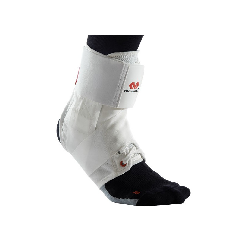 Mcdavid ankle brace covered laces white