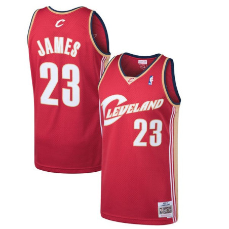 Maillot NBA Lebron James Cleveland Cavaliers 2003-04 Mitchell & Ness Hardwood Classics Pour enfant Rouge