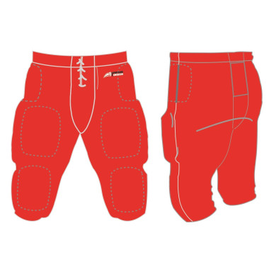 Men's Sportland football pant all integrated red