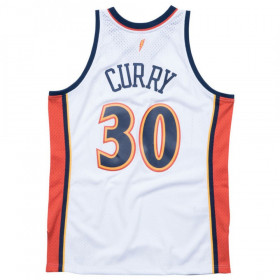 Traje de baloncesto Swingman Stephen Curry Warriors 2009-10 de NBA Clásicos de madera dura Mitchell & ness blanco