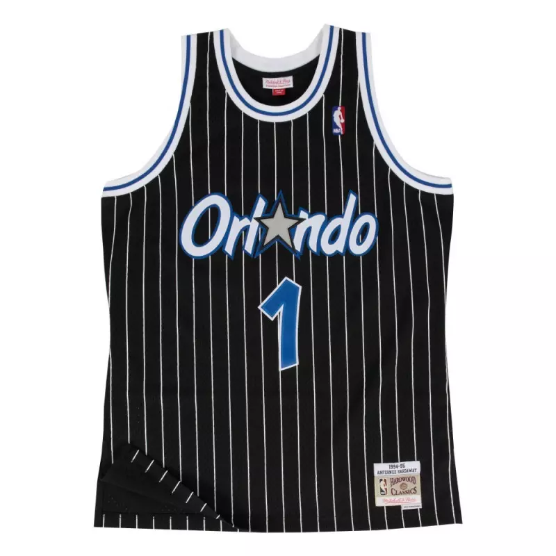 Traje de baloncesto Swingman Anfernee Hardaway Orlando Magic 1994-95 de NBA Clásicos de madera dura Mitchell & ness Negro