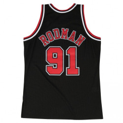 Traje de baloncesto Swingman Dennis Rodman Chicago Bulls 1997-98  de NBA  Clásicos de madera dura Mitchell & ness Negro