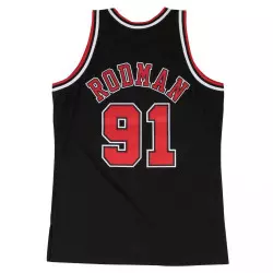 Traje de baloncesto Swingman Dennis Rodman Chicago Bulls 1997-98 de NBA Clásicos de madera dura Mitchell & ness Negro