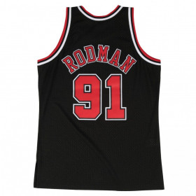 Traje de baloncesto Swingman Dennis Rodman Chicago Bulls 1997-98  de NBA  Clásicos de madera dura Mitchell & ness Negro