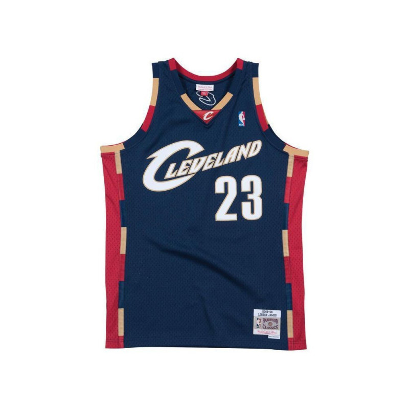 Camiseta NBA LeBron James Cleveland Cavaliers 2008-09 Mitchell & Ness Swingman Hardwood Classics Azul Marino
