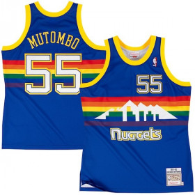 353J-309-FGYC8M-den_Maillot NBA Dikembe Mutombo Denver Nuggets 1991-92 Mitchell & ness Hardwood Classic Swingman Bleu