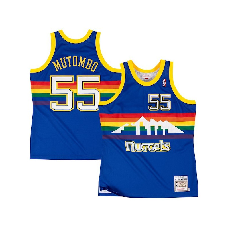 Mitchell & ness Hardwood Classic Swingman NBA jersey Dikembe Mutombo Denver Nuggets 1991-92 azul