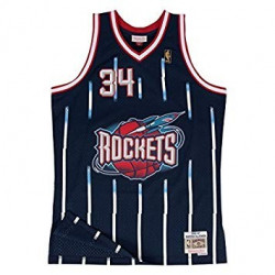 Camiseta NBA Hakeem Olajuwon Houston Rockets 1996-97 Mitchell & ness Hardwood Classic Azul