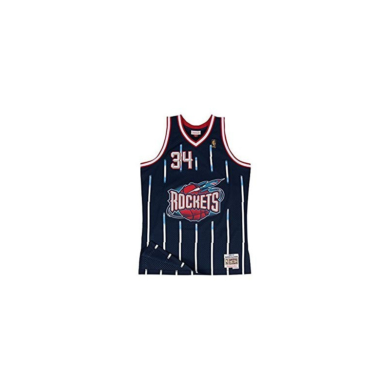 Camiseta NBA Hakeem Olajuwon Houston Rockets 1996-97 Mitchell & ness Hardwood Classic Azul
