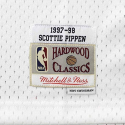 BA84SL-CBU-W-C8O_Maillot NBA Scottie Pippen Chicago Bulls 1997-98 Mitchell & ness Hardwood Classic Swingman Blanc