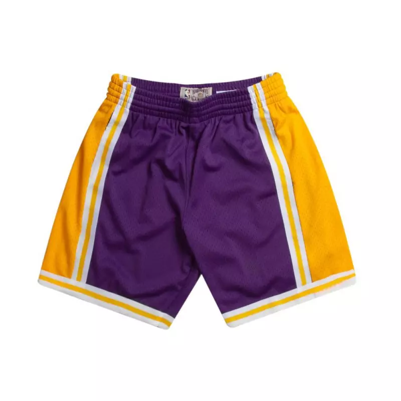 MN-NBA-540B-LALAKE-PUR_Short NBA Los Angeles Lakers 1984-85 Mitchell & Ness Swingman Violet pour Hommes