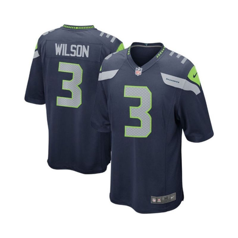 EZ1B7N1P9WILSON_Maillot NFL Seattle Seahawks Russell Wilson Nike Game Team pour junior Bleu marine