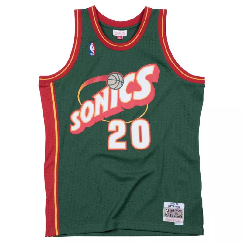 Camiseta NBA Gary Payton Seattle Supersonics 1995-96 Mitchell & Ness Hardwood Classic Swingman Verde