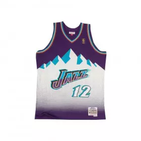 Camiseta NBA John Stockton Utah Jazz 1996-97 Mitchell & Ness Hardwood Classic Swingman Azul