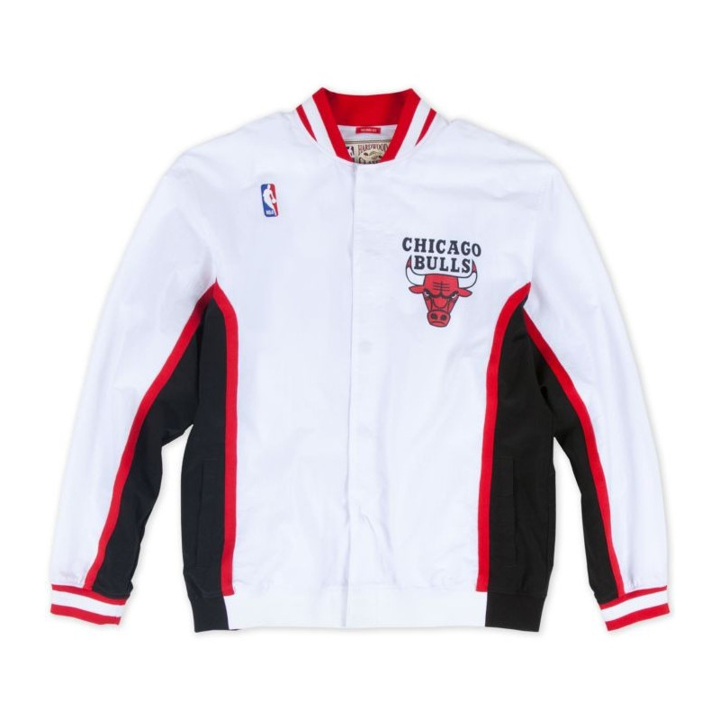 MN-NBA-6056-CHIBU-WHT_Warm up NBA Chicago Bulls 1992-93 Mitchell & Ness Authentic Jacket Blanc pour Homme