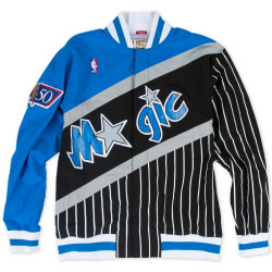 MN-NBA-6056-96OMA-ORLMAG-BLUBLK_Warm up NBA Orlando Magic 1996-97 Mitchell & Ness Authentic Jacket Noir pour Homme