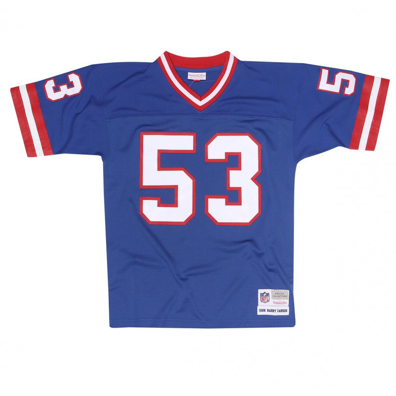 7354-206-86HCARS_Maillot NFL Harry Carson New York Giants 1986 Mitchell & Ness Legacy Retro Bleu pour Homme