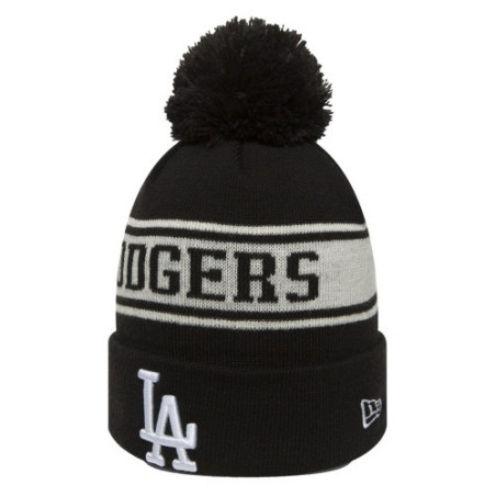 Bonnet MLB Los Angeles Dodgers à pompon New Era Seasonal Jake Noir