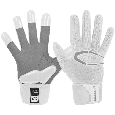 S932WHT_Guantes de futbol americano Cutters the Force 3.0 Lineman S932 blanco