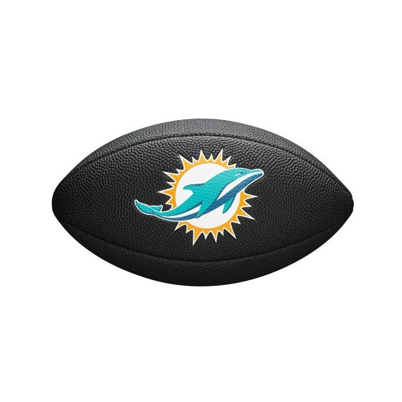 Mini balon de futbol americano Wilson NFL Soft touch team logo Miami Dolphins negro