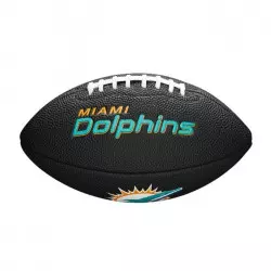 Mini balon de futbol americano Wilson NFL Soft touch team logo Miami Dolphins negro