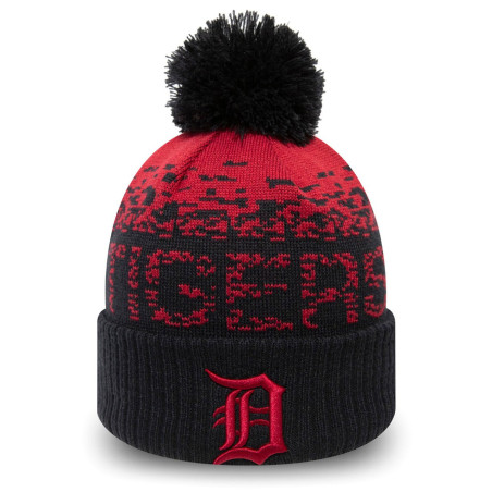 Bonnet MLB Detroit Tigers New Era Sport Knit avec pompon Noir RD