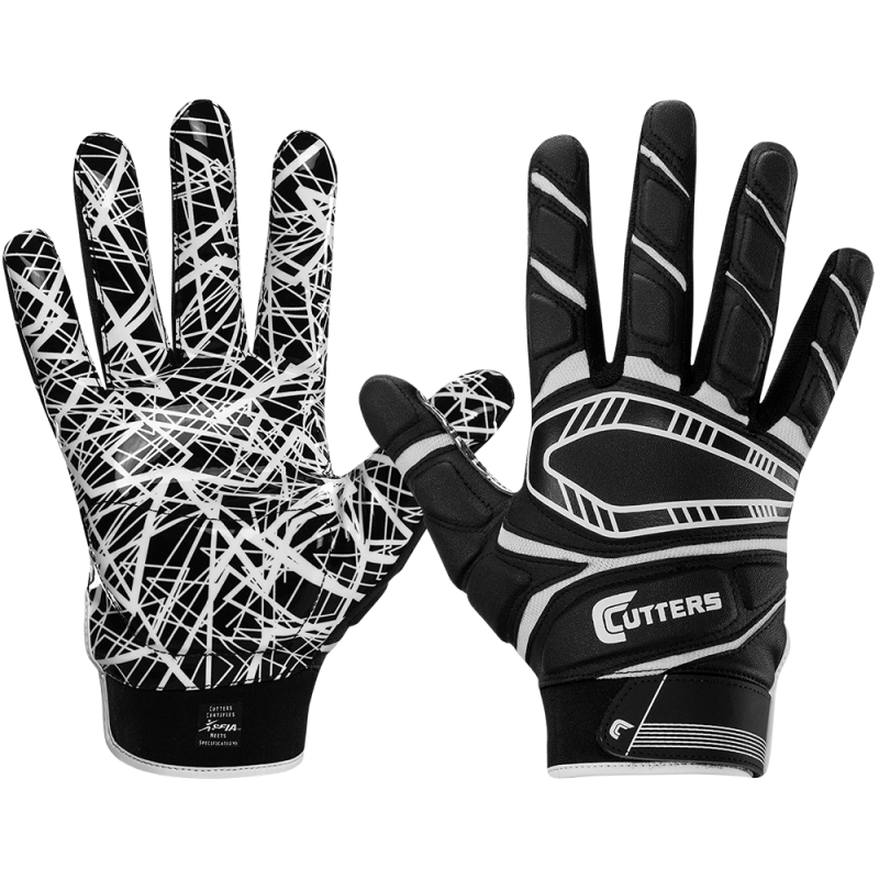 Guantes de americano Cutters S750 Game Day Padded negro para nino