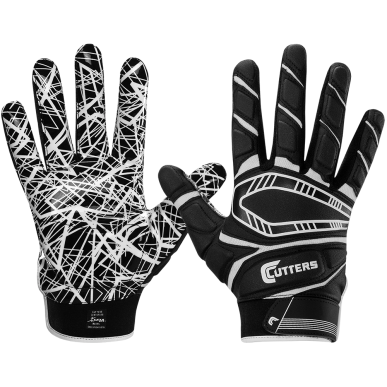 Guantes de futbol americano Cutters S750 Game Day Padded negro para nino