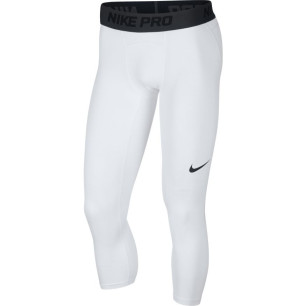 Men's Nike Pro 3/4 Basketball Tights white