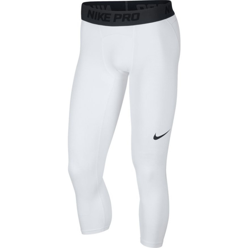Men's Nike Pro 3/4 Basketball Tights white