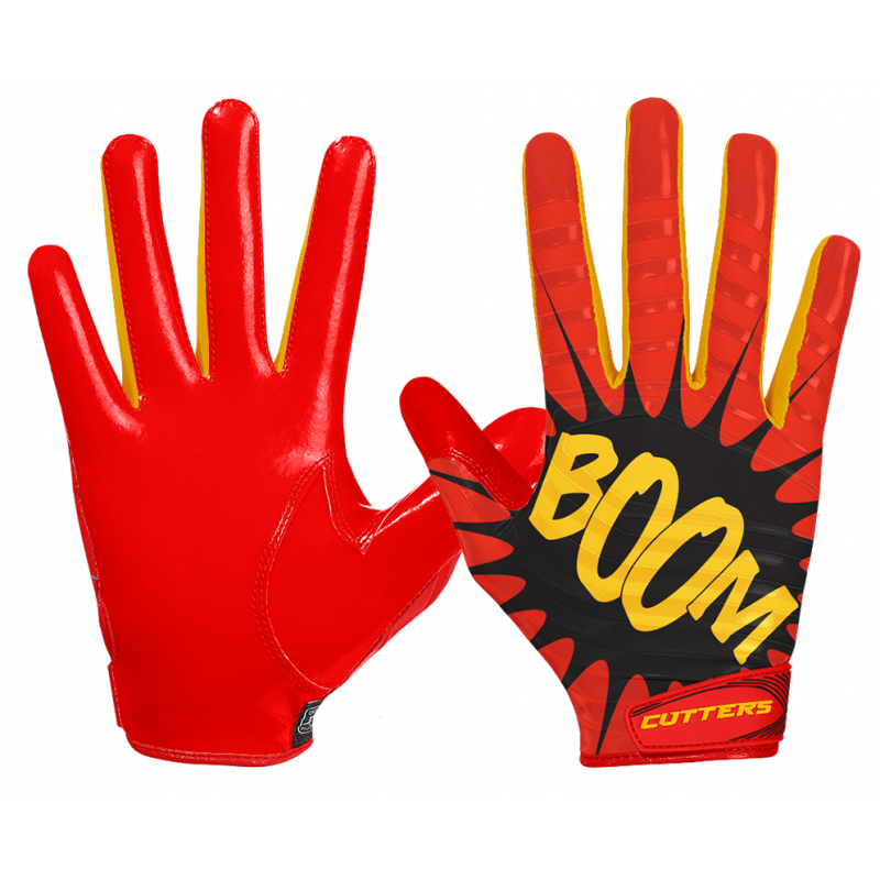 Gant de football américain Cutters S252 Edition Limitée "Boom" Rouge pour receveur