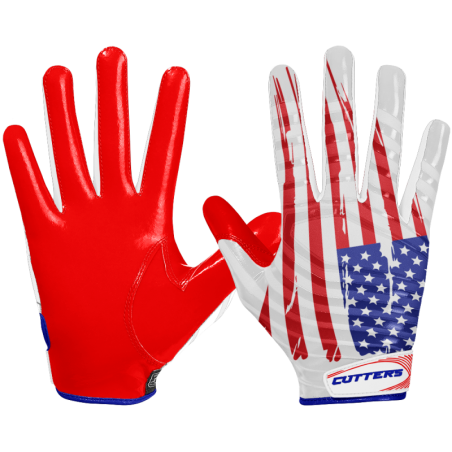 Guantes de Futbol americano Cutters S252 Limited Edition "USA" Rojo