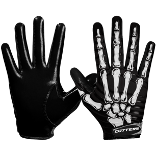 Gants de football américain Cutters S252 Edition Limitée "Squelette" Noir pour Enfant