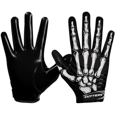 Gants de football américain Cutters S252 Edition Limitée "Squelette" Noir pour Enfant