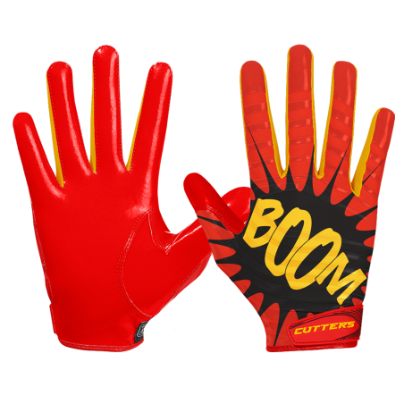Guantes de Futbol americano Cutters S252 Limited Edition "Boom" Rojo para nino