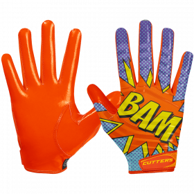 Gants de football américain Cutters S252 Edition Limitée "Bam" Orange pour Enfant