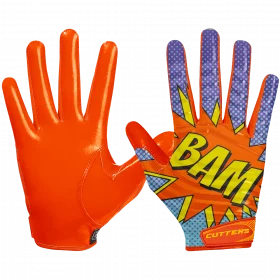 Gants de football américain Cutters S252 Edition Limitée "Bam" Orange pour Enfant