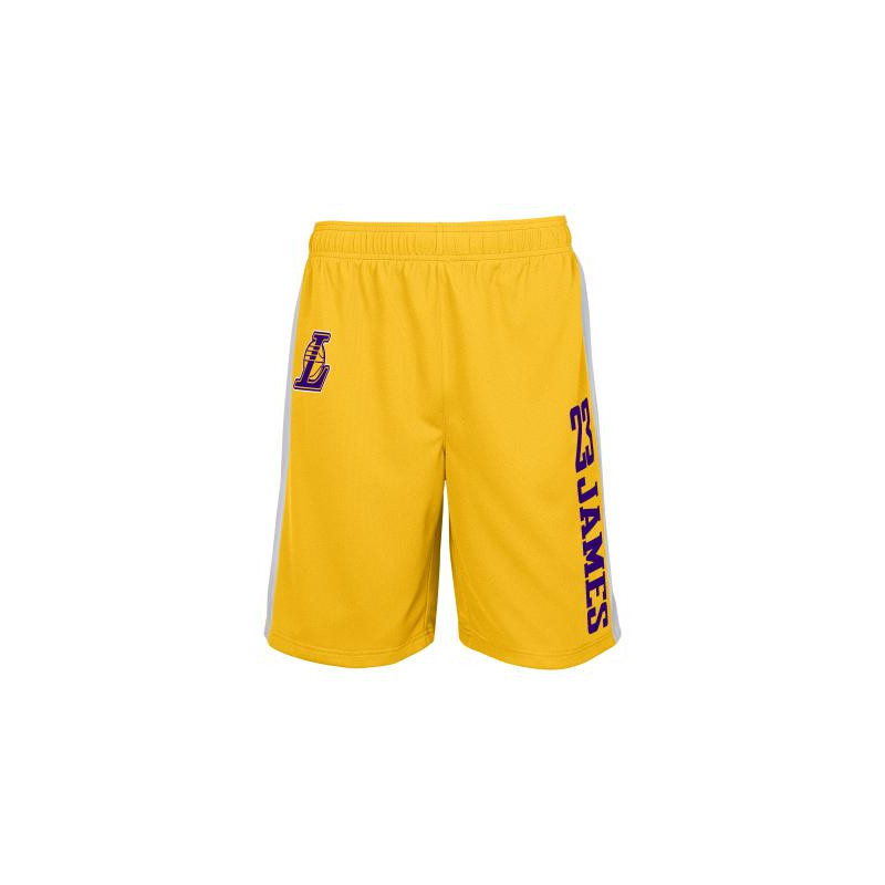 Short NBA Lebron James Los Angeles Lakers Jumpshot Mesh Ball Amarillo para hombre