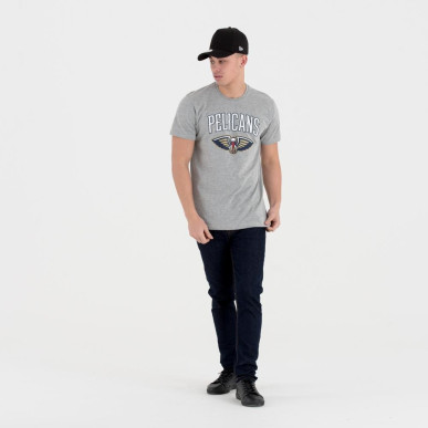 T-Shirt NBA New Orleans Pelicans New Era Team logo Gris pour Homme