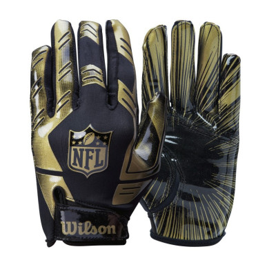 Guantes de futbol americano NFL Stretch Fit para receiver negro oro