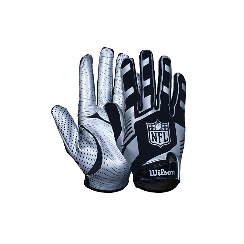 Wilson NFL Stretch Fit football glove Black Silver