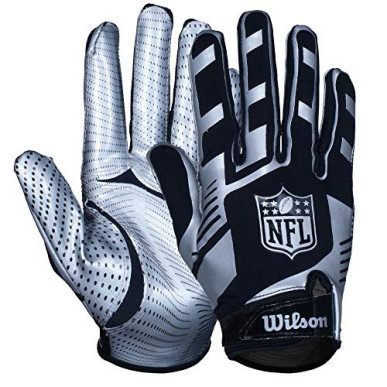 Wilson NFL Stretch Fit football glove Black Silver