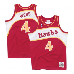 Maillot NBA Spud Webb Atlanta Hawks 1986-87 Mitchell & ness swingman Hardwood Classics Rouge