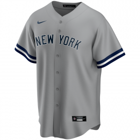 T770-NKGR_Maillot de Baseball MLB New-York Yankees Nike Replica Road Gris pour Homme