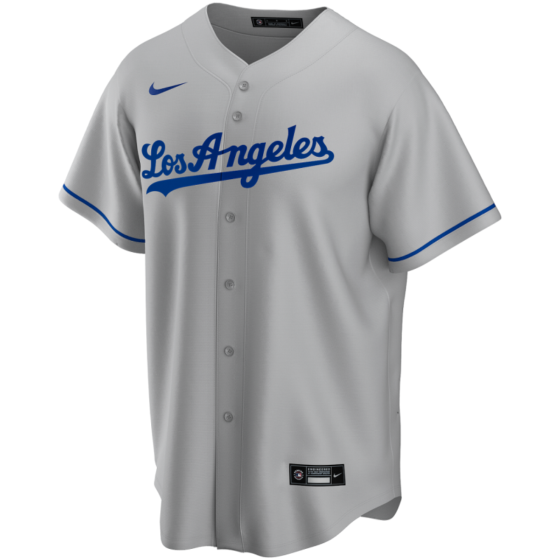 Men's Nike Replica Road MLB jersey Los Angeles Dodgers Grey