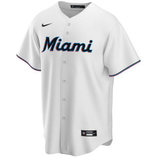 Men's Nike Replica Home MLB jersey Miami Marlins White