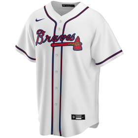 T770-MQWH_Maillot de Baseball MLB Atlanta Braves Nike Replica Home Blanc pour Homme