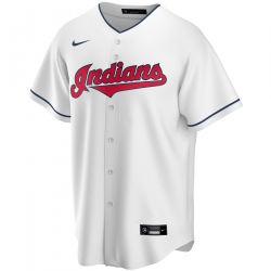 T770-IDWH_Maillot de Baseball MLB Cleveland Indians Nike Replica Home Blanc pour Homme